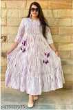 Rayon tie-dye gowns, Sre Shyam New Jaipuriya, three-quarter sleeves, party wear for women & girls