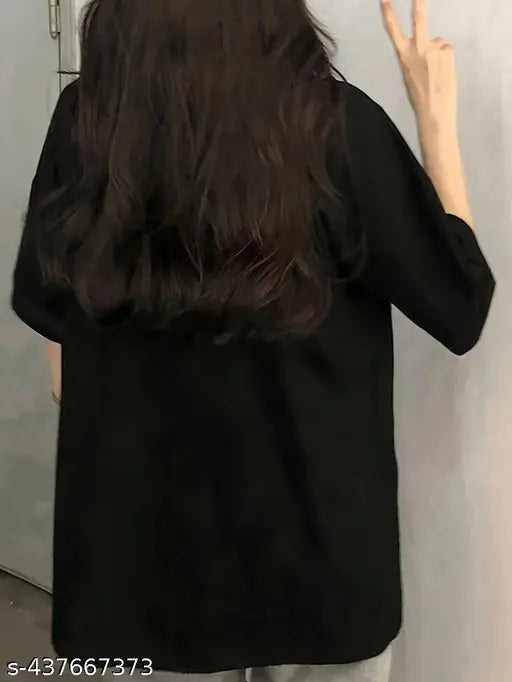 Oversized cotton t-shirt for women, printed with fashionable design. XXS to XXL sizes available