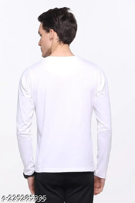 Ojsr mens striped full sleeve round neck graphic printed polyester t-shirt, navy blue and white, long sleeves on hanger