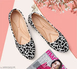 Synthetic leather women's bell-shaped flats, vibrant fun colors in snake print, comfortable Women Fashion Bellies & Ballerinas, sizes IND-3 to IND-8, Indian origin