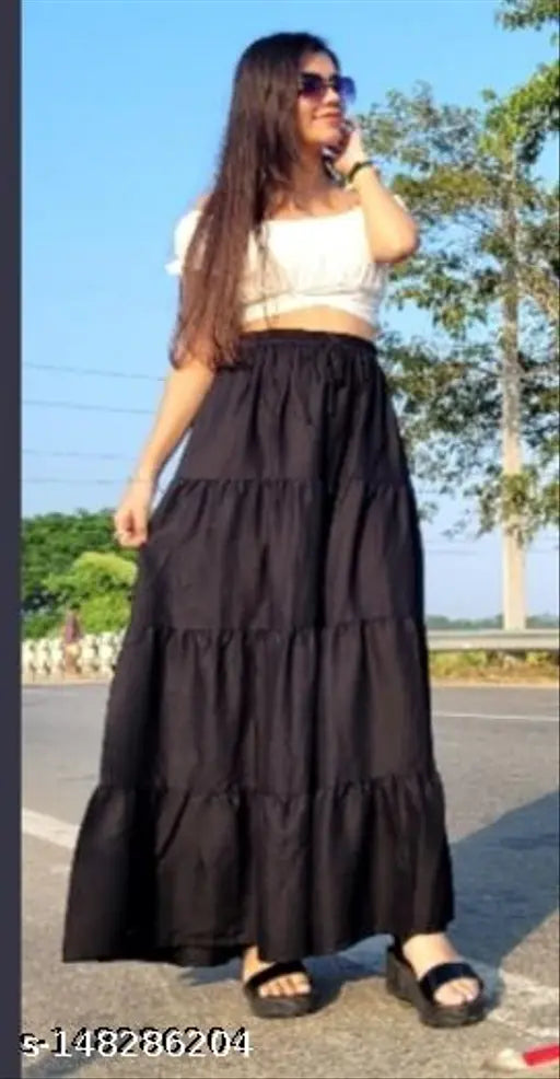 Rayon solid skart, fashionable women's clothing from India