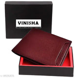 Brown PU leather men's wallet with removable card holder, features 2 compartments for essential storage