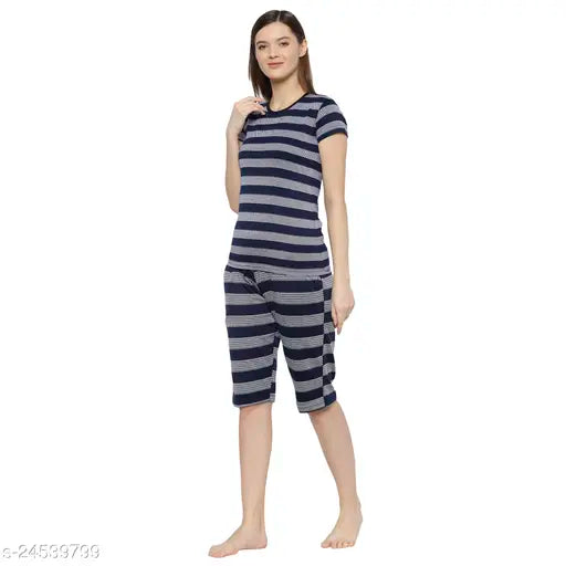Multicolor printed cotton nightsuits for women, skin-friendly and breathable for all-day comfort