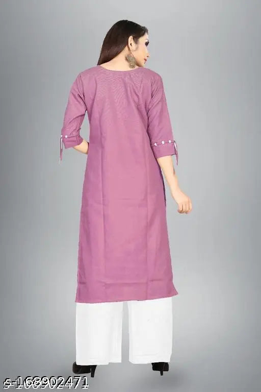 Cotton Kurta and Rayon Palazzos Set - Checked Indigo Blue Indian Outfit with Three-Quarter Sleeves