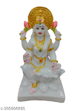 Marble Lakshmi Devi statue, 7" white, detailed idol for home Puja, temple decor & Diwali - High-quality, Vastu compliant god showpiece