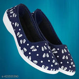 Women's synthetic ballerina flats - solid design in sizes IND-5, IND-7, IND-8. Made in India