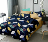 Glaze-cotton fitted bedsheets (180 thread count), superfine, 2 pillow covers, lively designed, Indian origin