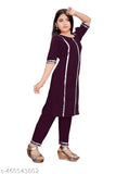 kids girls crepe aari kurta set, self-design mirror work pyjama style for 4-16 years, Indian traditional clothing for girls