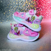 Vibrant striped mesh kids shoes with PVC sole, velcro fastening, ideal for active boys aged 2-5 years. Made in India