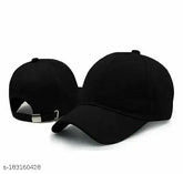 Stylish men's black wool baseball cap (pack-1), solid design with cotton construction, accessory for fashionable casual wear from India