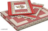Rajasthani traditional jaipuri printed bedsheet double queen king size bedsheet with 2 pillow cover (ethnic design and fast colours)