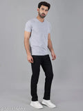 Stitch Factory Black Polycotton Slim Jeans - Breathable, stretchable, and contoured for comfort, perfect for casual or formal events. Made in India (Size 28, 30, 32)