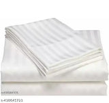 Royal striped polycotton double bedsheet, superfine quality, two pillow covers, ideal for adult summer use, made in India