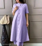 Kantha cotton coord set in solid colors for women and girls, featuring palazzos and kurta with double side pockets, ideal for various occasions. Indian-made traditional dress perfect for casual, daily, party, formal or semi-formal wear