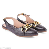 PU women's almond toe loafers, comfortable slip-on chain decoration, daily casual mule sandals & ballerinas from Froh Feet