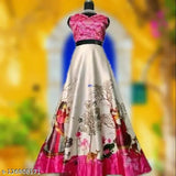 Silk blend blood clour panihari lehenga choli with botanical stitch, 9-12 months size, self-design for Indian traditional wear