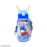 Blue superhero-themed anti-leak sipper bottle for kids, 600 ML plastic design