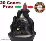 Resin Adi Shankara statue - Sawan Special Adiyogi Smoke Fountain, India-made Shiva murti