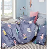 Cotton cartoon print single kids bedsheet, superfine quality for child's bedroom