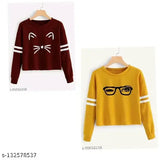 Indian-origin, printed net, long-sleeve cotton blend tops from Delhi fashion hub brand