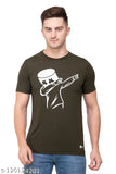 Fancy knit cotton blend marshmallow print men's short sleeve T-shirt, size M (38in chest, 26in length), made in India