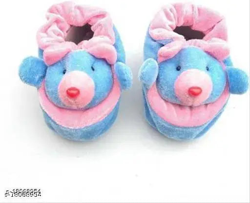 Trendy PU multicolor baby booties, embellished net design, slip-on, suitable for 0-12 months, India origin