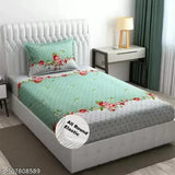 Cotton elastic fitted bedsheets & king size pillow cover, floral print, soft, breathable, summer-ready, TIRKUTA brand