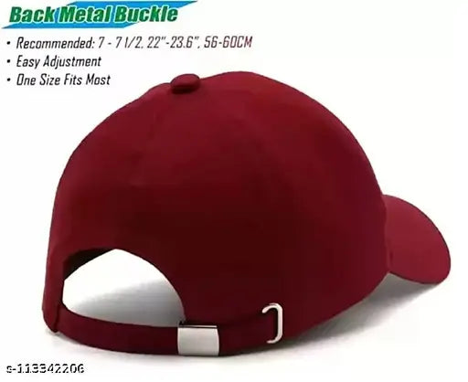 Solid cotton baseball cap set (Watch 01, Sunglass 01) - perfect gift for men and boys, made in India