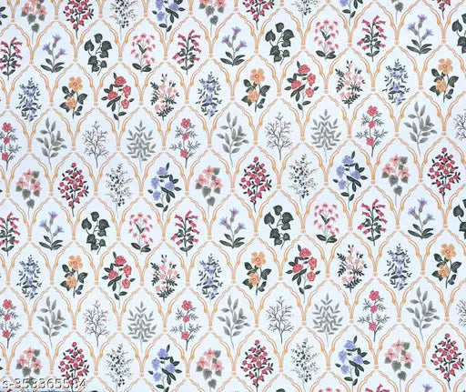 White Glace Cotton TARAIN COLLECTION double flat bedsheets with 2 pillow covers, ultrasoft 240TC, floral design, size 90x90 inches