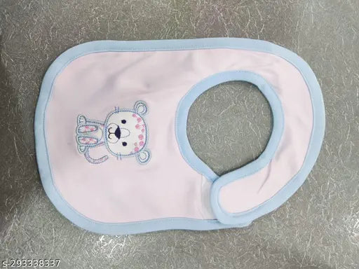 Cotton kids hozri bib with knot by Lakshita Creatives, waterproof backing, ideal for mild winter, cute cartoon print