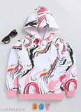 Multicolor printed cotton hoodie, girls 2-3 years, MIMINO charm, vibrant winter wear