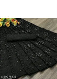 Fancy net saree with embellished pattern, free size, Indian origin