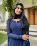 Georgette embellished long-sleeve ladies kurti, available in multiple sizes (M-XXXL) for parties, made in India