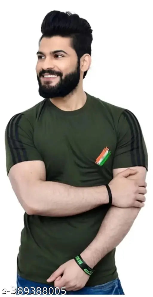 Army Lover Boy Commando Cotton Blend T-Shirt, printed net design on short sleeves