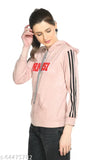 Peach polyester Aphrodite full sleeves printed soft casual hoodie for women