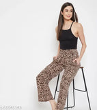 Multicolored print cotton pyjama for women, knee-length with pockets and elastic waistband - summer wear in palazzo style from Big Bear
