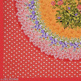 Orange Jaipuri Print Poorak Cotton Double Bed Sheet - Breathable & Luxurious Quality