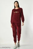 Women's wool winter wear set: Long sleeve top & bottom with sleek design, two sizes available (S, M, L, XL)