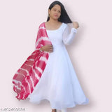Trendy Georgette Gown in various sizes (S-XXXXL), perfect for celebrations or weddings, traditional Indian clothing