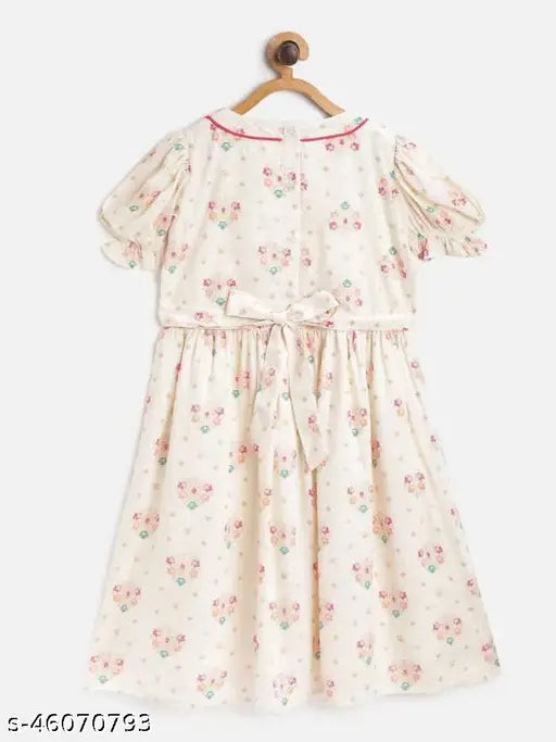 Rayon printed net short sleeve dress for girls (7-13 years), soft premium Reyon fabric by Mustmom