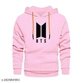 Pink BTS printed sweatshirt, full sleeve cotton garment for boys, winter wear with long sleeves and soft material