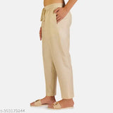 Women's poly blend fawn-colored Kurti Pant with both side pockets, full elastic, and high stitching quality - Branded measurement - Made in India