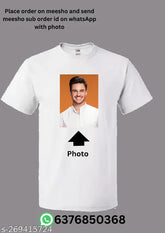 Customized print photo t-shirt on model, polyester with short sleeves, personalized XS, M, L, XL, XXL sizes from India