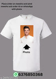 Customized print photo t-shirt in polyester, short sleeves with personal image on front