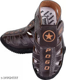 Synthetic strappy sandals for kids, lightweight and breathable, adjustable velcro fastening