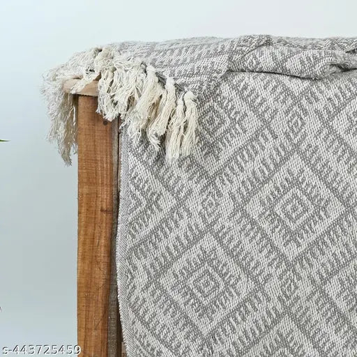 Lavender Stitch Weave 100% Cotton throw blanket, soft, plush, warm. Ideal for beds, couches, sofas and chairs. 50x60 inches