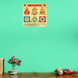 Gold-plated 24k Hawai Shree Laxmi Kuber Ganesh Yantra poster, 23x23cm for home office worship, Indian origin