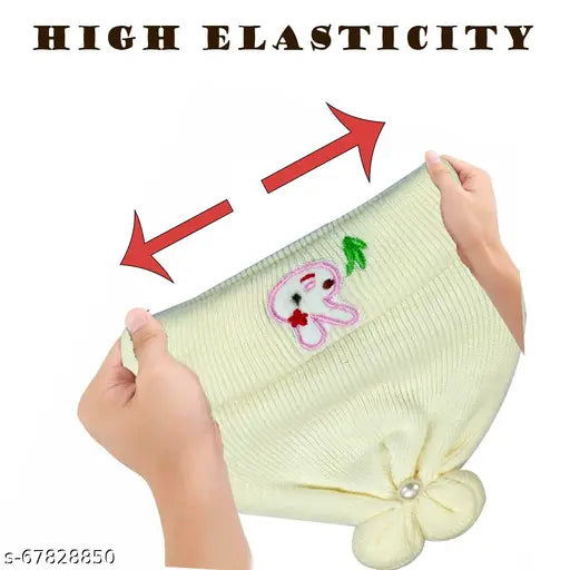 Wool multicolor newborn beanie cap (onesize pack of 3) - stylish winter care for babies & kids, made in India