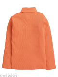Orange acrylic kids' embroidered net sweatshirt top, modern design for 2-3 years old on display