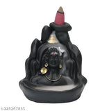Black polyresin Lord Adiyogi Smoke Fountain Statue - backflow incense burner decorative showpiece